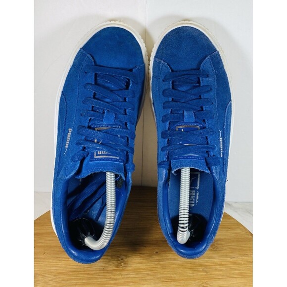 Puma Suede Platform  Blue White Trainers Women’s Size 8 - Picture 5 of 6